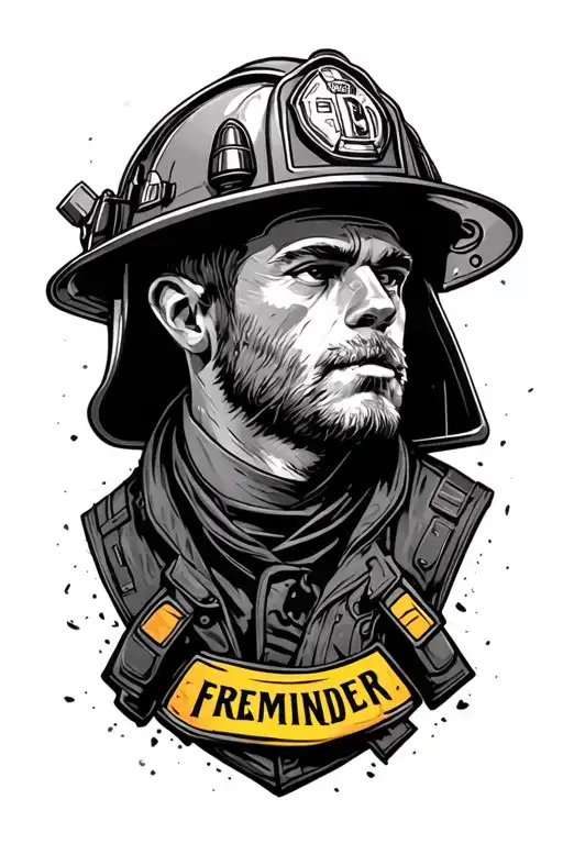 Firefighter named germinder tattoo design idea