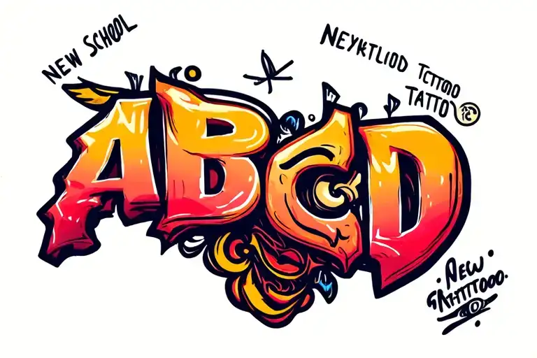 Abcd tattoo design idea