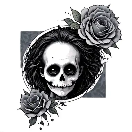Tim Burton inspired tattoo sleeve tattoo design idea