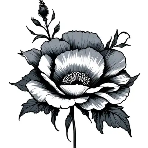 Leo zodiac CA POPPY tattoo design idea