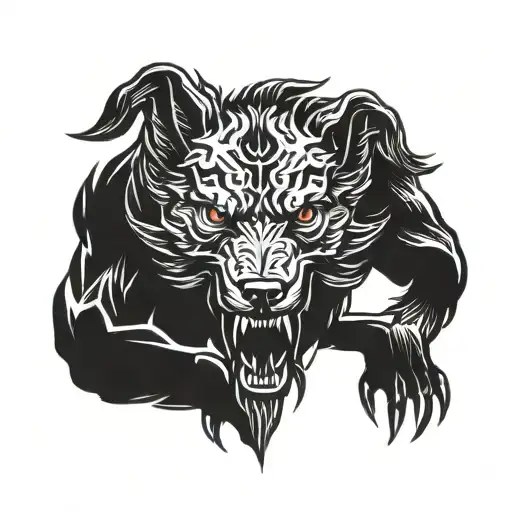 hell hounds tattoo design idea