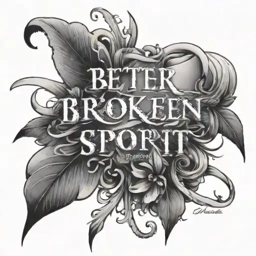 better a broken bone than a broken spirit quote tattoo design idea