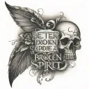 better a broken bone than a broken spirit quote tattoo design idea