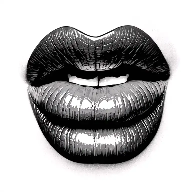 lip print tattoo design idea