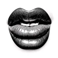 lip print tattoo design idea