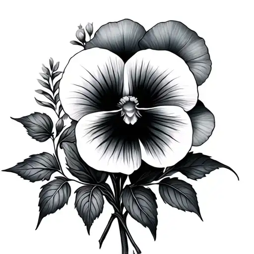 viola flower bouquet tattoo design idea