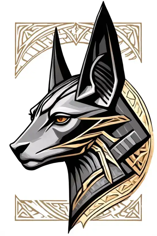 Anubis head  tattoo design idea