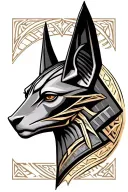 Anubis head  tattoo design idea