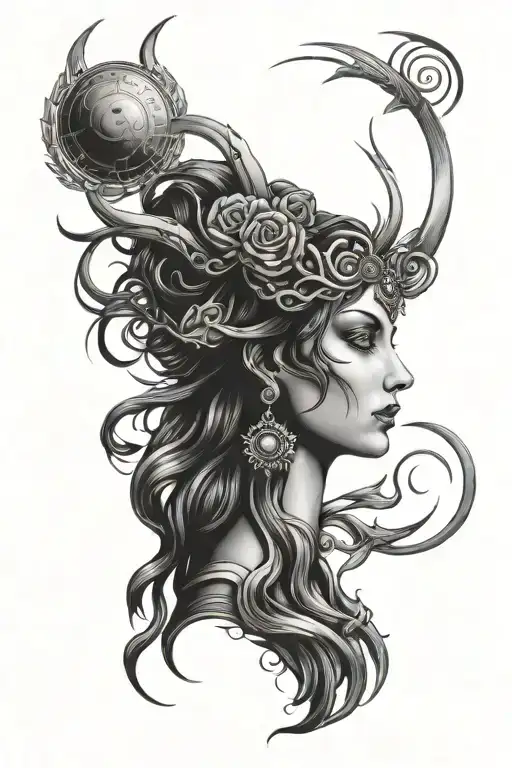hecate goddess tattoo design idea