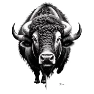 Bison tattoo design idea