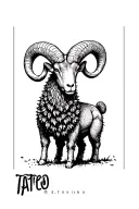 Aries ram standing with cacti tattoo design idea
