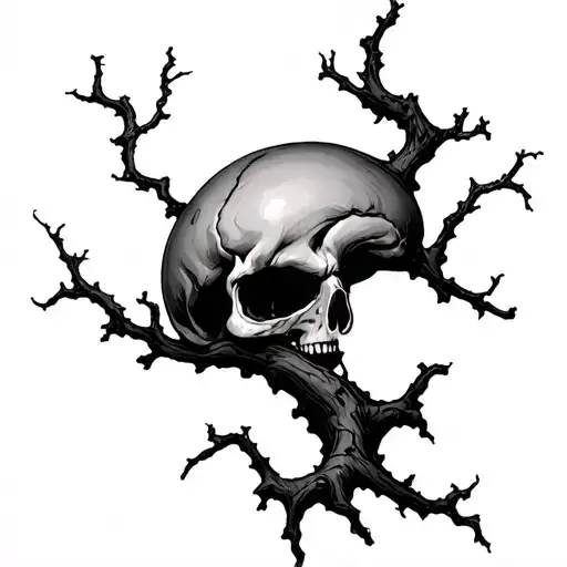 poison tree branch tattoo design idea