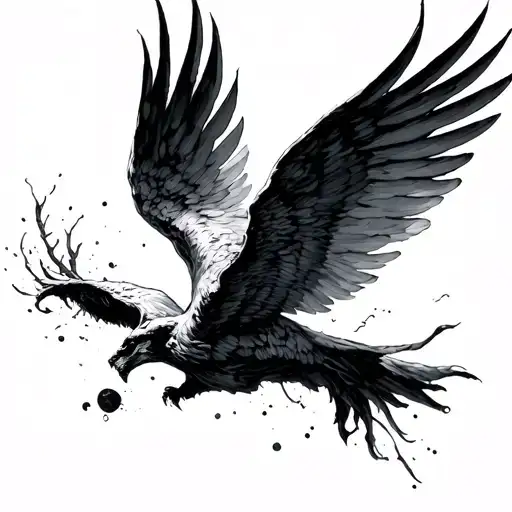 Icarus falling geological tattoo design idea