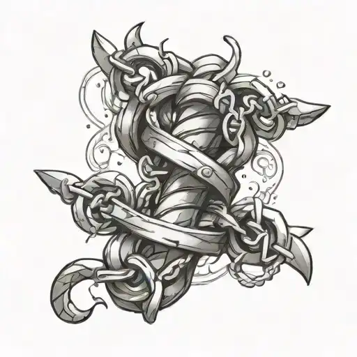 Kurapika judgement chain wrapped tattoo design idea