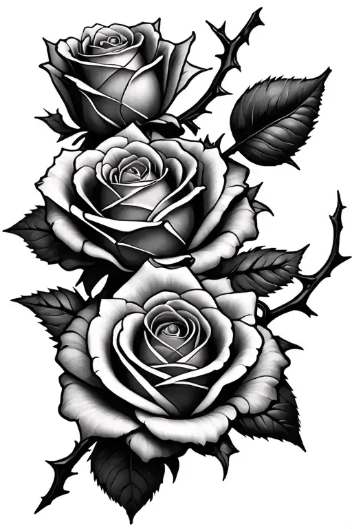 small in roses and thorns intertwined tattoo design idea