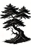 Swamp cypress Tree growing tattoo design idea