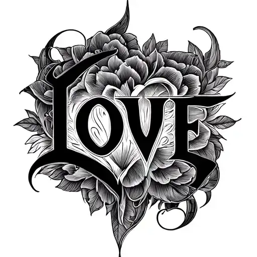 "LOVE" Two Word Ambigram Generator tattoo design idea