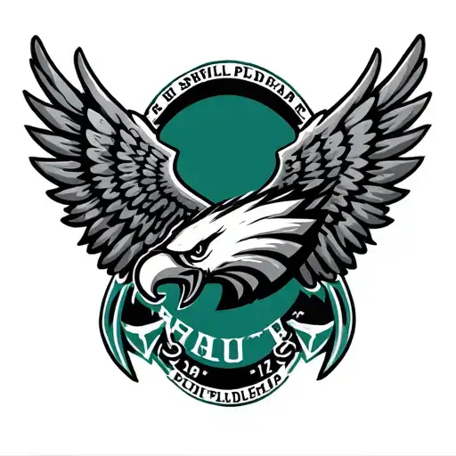 Philadelphia eagles with mardi gras wings tattoo design idea