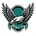 Philadelphia eagles with mardi gras wings tattoo design idea