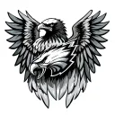 Philadelphia eagles with mardi gras wings tattoo design idea