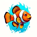 clownfish funny tattoo design idea