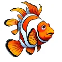 clownfish funny tattoo design idea
