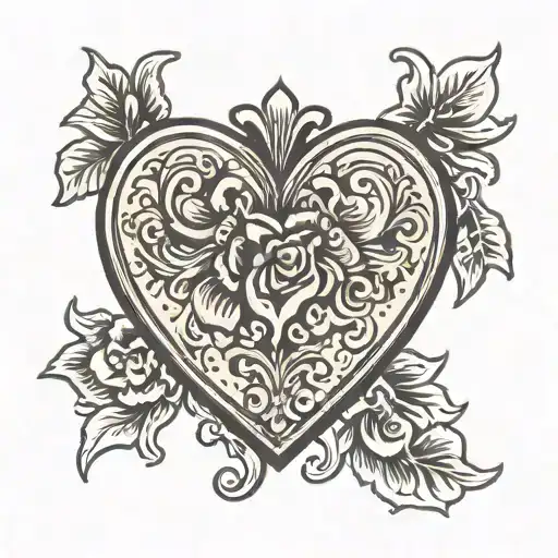 locket antique heart shape symbolizing tattoo design idea