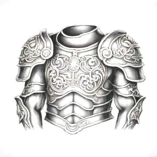 Roman armor shoulder chest tattoo tattoo design idea