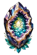 stained glass window with a geode design tattoo design idea
