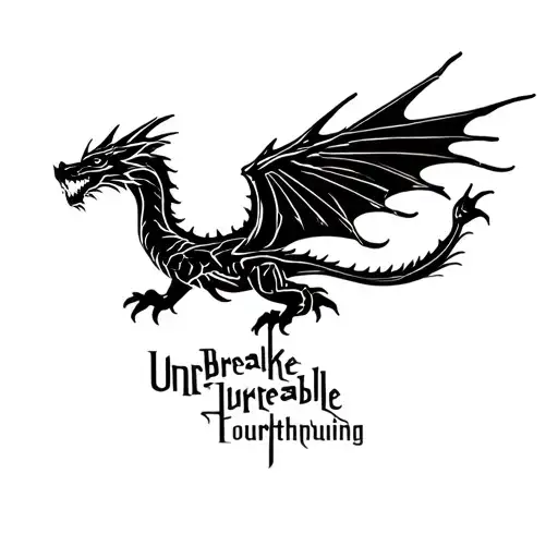 "Unbreakable" fourthwing, dragon flying tattoo design idea