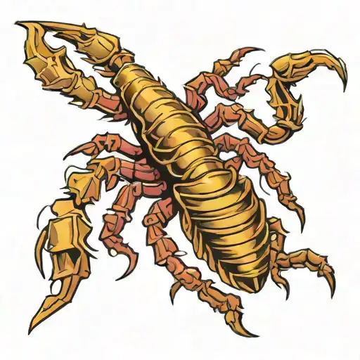 kirtimukha, scorpion surrounded tattoo design idea