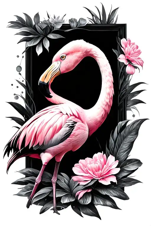 Pink flamingo, extravagance and originality tattoo design idea