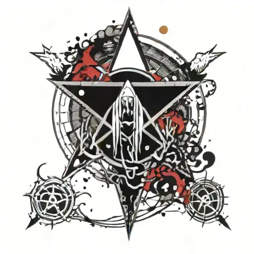 Cryptocurrency Symbols, Pentagram, Satanic, Satnism, Crypto, baphomet, Baphomet pentagram, upside down Pentagram. tattoo design idea