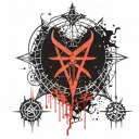 Cryptocurrency Symbols, Pentagram, Satanic, Satnism, Crypto, baphomet, Baphomet pentagram, upside down Pentagram. tattoo design idea