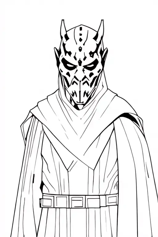darth maul hooded on tattoine with color tattoo design idea