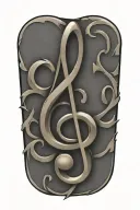 Treble clef tattoo design idea
