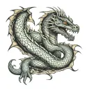 Basilisk snake wrapping tattoo design idea