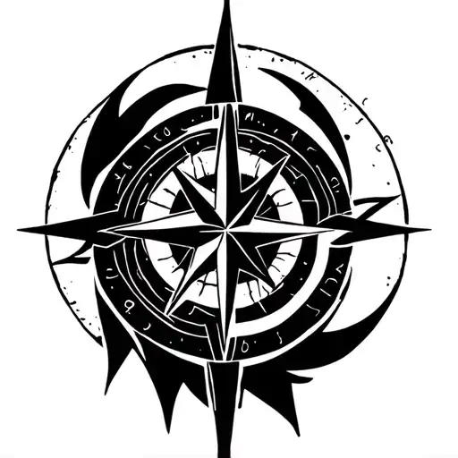 stoic virtues compass tattoo design idea