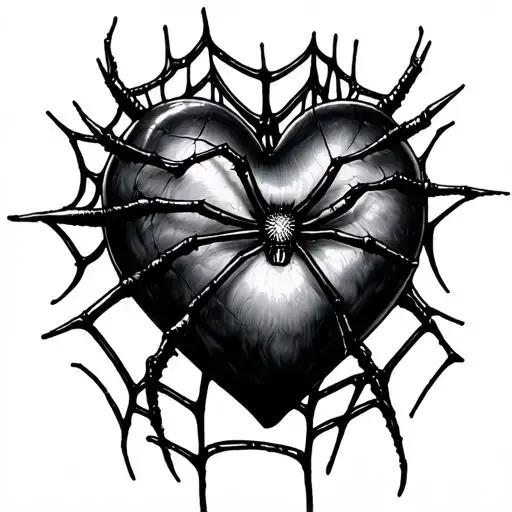 Heart Spider Web tattoo design idea