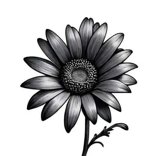 Black Daisy tattoo design idea