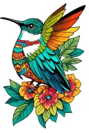 Aztec Hummingbird tattoo design idea