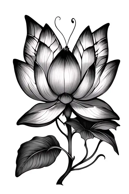 Lotus Butterfly tattoo design idea