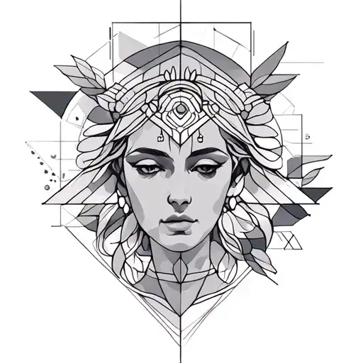 goddess hera straight on  tattoo design idea