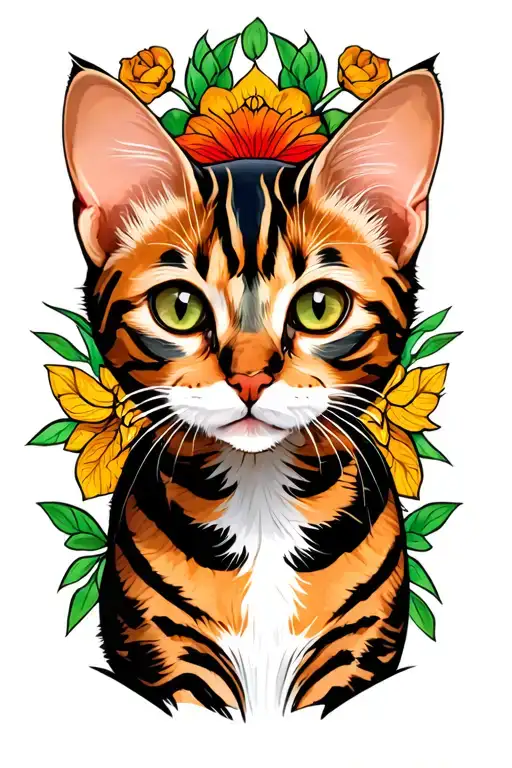 Bengal cat tattoo design idea