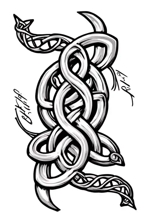 Celtic motherhood knot with the words in this life and the next  tattoo design idea