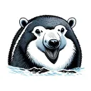 killer while polar bear penguin tattoo design idea