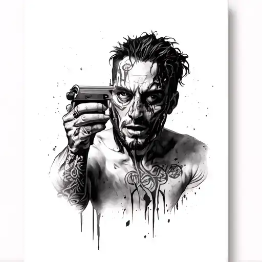 give me a tatto that represenst our inner selves which is different from us. use fight club as reference tattoo design idea