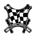 piston checkered flag crossed chain and sprocket tattoo design idea