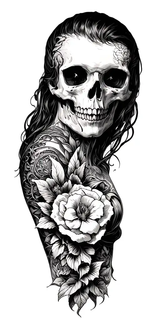 bras couleur thème mort tattoo design idea