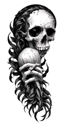 bras couleur thème mort tattoo design idea